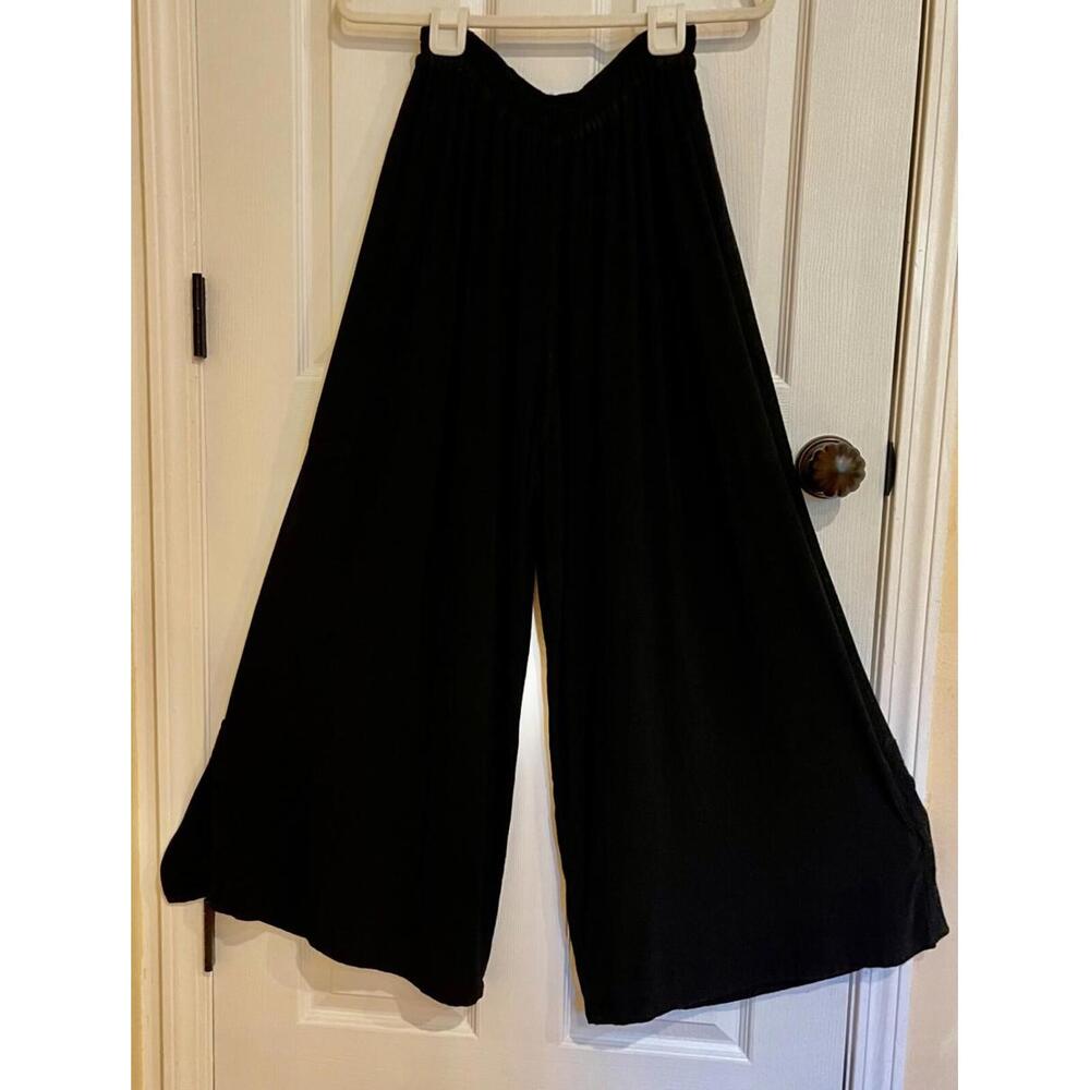 Moroccan Susti Black Pull On Flowing Pants OSFM